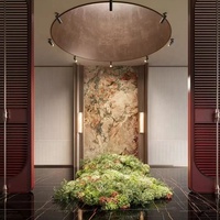 Revêtement de sol et panneau mural en marbre liquide époxy personnalisé, design moderne pour hôtel de luxe, carreaux de marbre rose quatre saisons