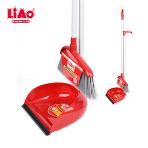 LiAo 가정용 청소 업그레이드 긴 핸들 빗자루 및 dustpan 세트