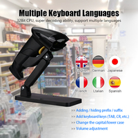 Lecteur de codes à barres laser 1D Scanner de codes à barres filaire USB portable pour reçus de supermarché Caisse enregistreuse Stock d'inventaire 1 an