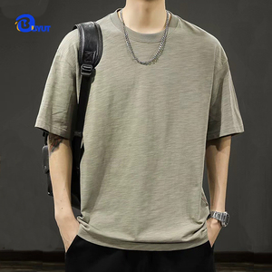 Unisex tre ngắn tay T-Shirt Phong Cách Mới Mù<span class=keywords><strong>a</strong></span> Hè Heavyweight hợp thời trang Loose-Fitting kích thước lớn cho nam giới phụ nữ quá khổ - Product Image 2