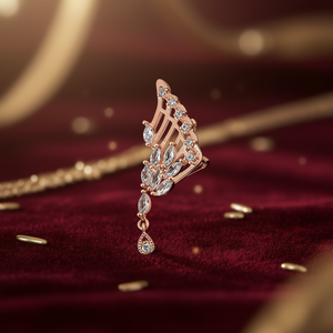 Orecchini in Oro Rosa con Diamanti Taglio Marquise a Goccia, Montatura a Griffe, Gioielli di Lusso da Donna per Matrimonio - Product Image 2