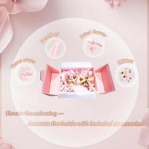 Elegante Scatola <span class=keywords><strong>Regalo</strong></span> Rosa con Coperchio, Riutilizzabile con Chiusura Magnetica a Doppia Porta <span class=keywords><strong>per</strong></span> Matrimoni e Set <span class=keywords><strong>Regalo</strong></span> <span class=keywords><strong>per</strong></span> Damigelle - Product Image 2