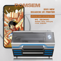 DOMSEM Casing Ponsel Printer UV, Mesin Cetak Datar A2 50X40Cm untuk Kanvas Kaca Logam Keramik Penutup Belakang Ponsel