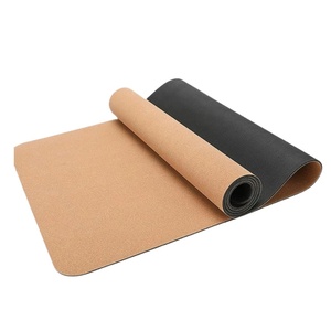 環境に優しいカスタムロゴ入り滑り止め二層天然コルクヨガマットゴムヨガマット - Product Image 3