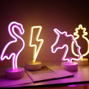 Petite lampe de table led fluo à piles usb avec prix compétitif et belle couleur pour chambre à coucher, livraison directe en chine