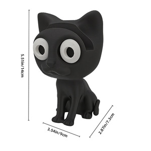 Supporto per Occhiali a Forma di Gatto Carino, Stampato in 3D, in Plastica Nera, Espositore da Scrivania - Product Image 3