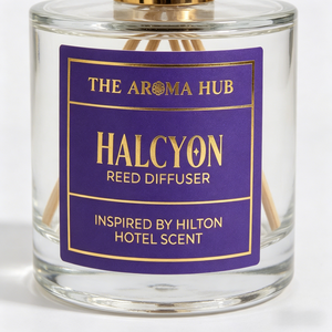 Custom Reed <b>Diffuser</b> Label Purple Gold Foil Hotel Scent Sticker for Reed <b>Diffuser</b> <b>Bottle</b> Packaging - Product Image 1