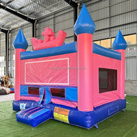 Maison de rebond rose violet Moonwalk Jumper Castle Art Panel Jouets gonflables Module de bannières gonflables
