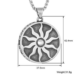 Baru Datang Antik Apollo Jimat Perhiasan Bentuk Bulat Stainless Steel Matahari Desain Liontin untuk Pria Wanita Mode Kalung - Product Image 2