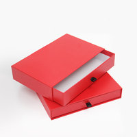 Boîte cadeau coulissante en carton rigide de luxe personnalisée avec poignée, emballage recyclable en kraft pour vêtements