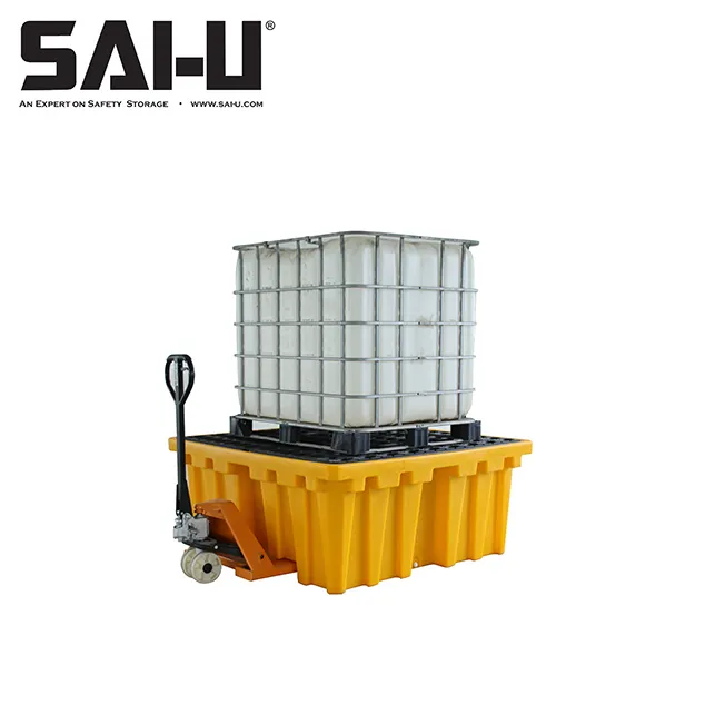 SAI-U IBC090パレットプラスチック1100L液体貯蔵用化学貯蔵漏れ防止