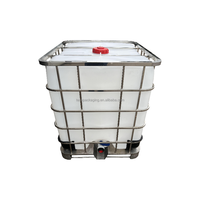Réservoir IBC de 275 gallons en acier inoxydable 304, 1000 l, pour produits chimiques, couleur blanche, réservoir de stockage d'eau en plastique HDPE, baril noir ou bleu