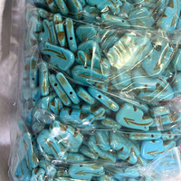 Pendentif breloque sculpté en turquoise en forme de flèche, motif ours Zuni, pour la fabrication de bijoux (TB0883)