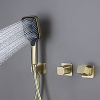 Matériau en cuivre doré brossé de qualité supérieure Aideal dans le système de robinet de pluie de douche dissimulé au mur
