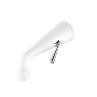 Robinet de lavabo encastré moderne minimaliste de type clé à double unité en cuivre gris canon, pré-encastré au mur pour salle de bain