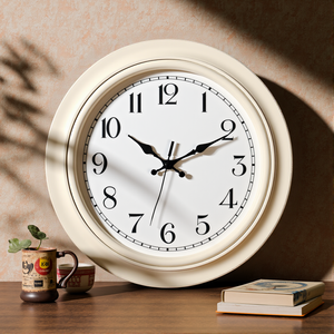 <span class=keywords><strong>Horloge</strong></span> murale ronde en quartz rétro antique personnalisée de 14 pouces, design vintage pour la décoration de la chambre d'étudiant - Product Image 1