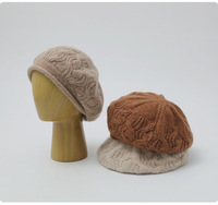 Béret en Mélange de Laine pour Femme, Grande Taille, Tricot Doux, Automne Hiver 2026, Effet Amincissant, Polyvalent, Chaud Quotidien, Casquette pour Dames