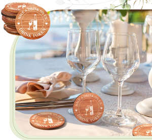 Fichas de bebida de madera de <span class=keywords><strong>haya</strong></span> de estilo de arte popular impresas personalizadas <span class=keywords><strong>y</strong></span> monedas de madera para restaurantes Técnica pulida - Product Image 6