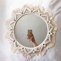Boho איפור מרפסת מקרמה חלום התפסן שטיח תפאורה מראה קיר תלייה מודרני תינוק משתלת דקור כותנה סלון