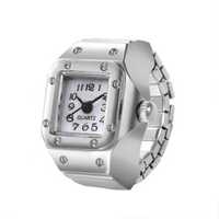 Montre à doigt punk, mini bracelet élastique pour hommes, femmes, étudiants, montre à doigt en alliage, bijoux, horloge rétro, montre à quartz romaine, bague