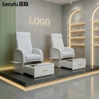 Fauteuils de pédicure blancs de luxe, personnalisables, avec massage électrique, pour salon de manucure, sans plomberie, fauteuil de massage des pieds