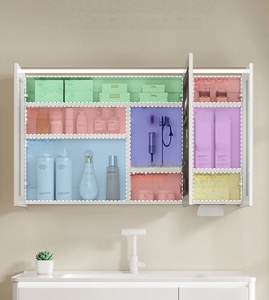 Cream style ceramic integrated basin intelligent <b>lighting</b> defogging mirror storage <b>cabinet</b> bathroom <b>cabinet</b> - Product Image 5