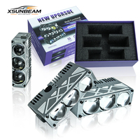 Phare auxiliaire LED externe pour voiture 100W 3 yeux CNC, 10000LM, 3 couleurs, double ventilateur, IP67