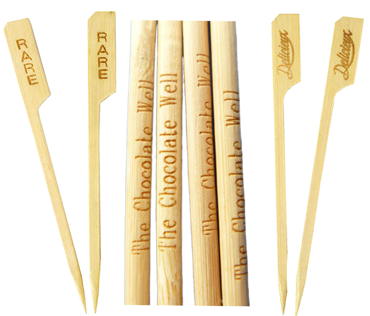Одноразовые натуральные бамбуковые шпажки с пользовательским логотипом, Шпажки для барбекю Yakitori Teppo