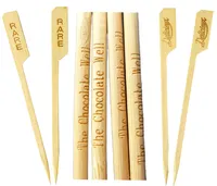 Wegwerp bamboe BBQ yakitori spiesjes met aangepast logo, hittebestendig en antiaanbaklaag