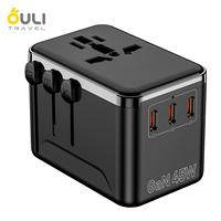 HL-A02-PQ45W adaptateur de chargeur de voyage universel international dans le monde entier avec le plus récent adaptateur d'alimentation multi-prises de type C