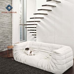 असबाबवाला आधुनिक कपड़े कम प्रोफ़ाइल मंच सफेद जाने के लिए सोफे डिजाइन बिस्तर कमरे में फर्नीचर - Product Image 6