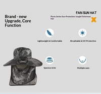 Nouveau chapeau ventilateur solaire en polyester détachable pour la pêche, la randonnée et le camping en extérieur avec protection UV et pare-soleil