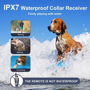 2025 Модернизированный 4000ft ошейник для дрессировки собак с дистанционно регулируемым звуком Вибрационный шок IP67 с мигающим светом для ночных прогулок - Product Image 4
