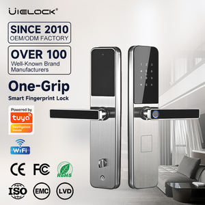 Cerradura Inteligente UIELOCK D1-1 Semiautomática con App Tuya, Lector de Tarjetas, Huella Dactilar, Contraseña Remota, para Puerta de Madera, de Acero Inoxidable - Product Image 1