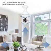 Lámpara panorámica Cámara Luz Inalámbrica E27 Bombilla Cámara Rotación de 360 grados Visión nocturna Cctv Wifi