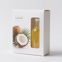 Emballage de boîte en carton blanc de couleur personnalisée avec fenêtre pour huile de noix de coco 1 bouteille 2 bouteilles boîtes d'expédition en gros