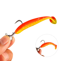 TK 61 pièces ensemble d'appâts de pêche queue de pagaie extensible leurres de pêche souples ensemble de vers coulant tête de gabarit barbelé crochet kit de matériel boîte