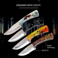 Couteau utilitaire d'extérieur avec manche coloré lame fixe pour la chasse et le camping bricolage de qualité OEM personnalisable