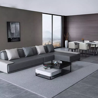 Nordique italien moderne Simple luxe canapé salon canapé ensemble meubles gris canapé en cuir