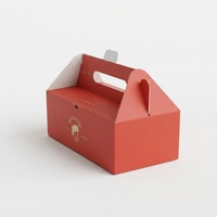 Boîte à gâteau d'anniversaire portable, carrée, épaissie, avec logo personnalisé, en papier, pour emballage de gâteau, boîte cadeau simple couche pour pâtisserie et desserts