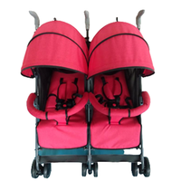 Petit espace facile pliable double multi-positions dossier amovible bébé poussette avec 2 sièges