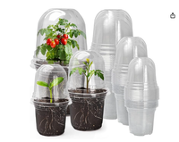 Kit Propagator Plastik PET Transparan Tebal Ramah Lingkungan 3,5" 4" 5" untuk Bibit, Cawan Semai, dan Kubah Kelembapan untuk Penggunaan di Kebun