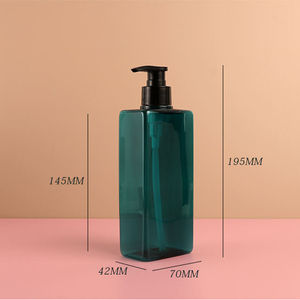 Flacon de shampoing carré en plastique PET écologique de 400 ml, distributeur de savon à pompe à pression pour hôtel, usage domestique, design moderne - Product Image 6