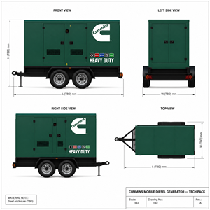 Generador Diésel Super Silencioso de 40 Kva con Motor Cummins 4BT3.9-G2 Stamford, 30 Kw, Remolque Móvil, Certificaciones EAC, EPA, CE, ISO9001, UKCA, ROHS - Product Image 5
