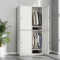 Armoire de rangement en acier à quatre portes verrouillable, casier de vestiaire pour salle de sport, ateliers modernes, stock disponible