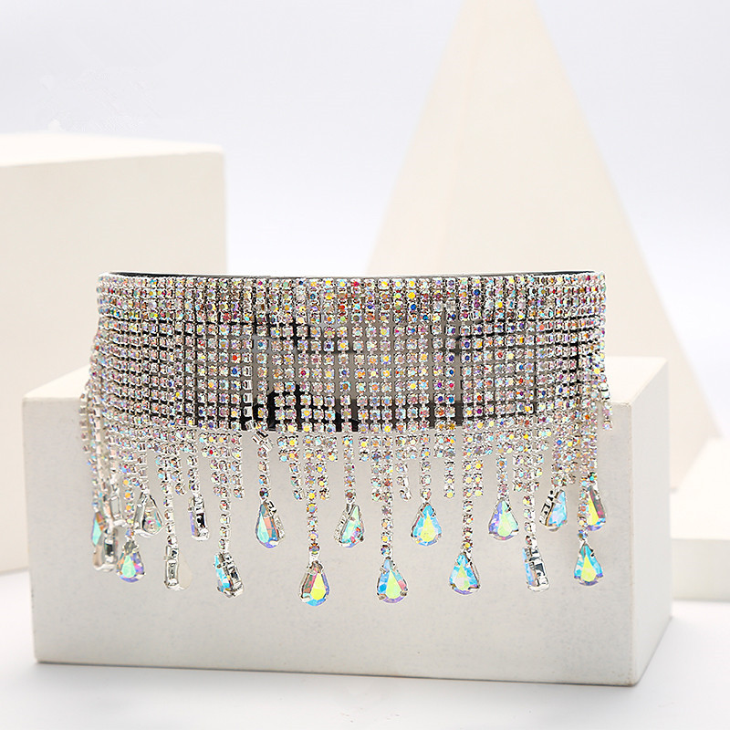 New Arrival 2021 Luxury Fashion Punk Oversized Sunglasses Women Tassel Crystal Diamond Sunglasses