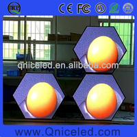 Pantalla LED Hexagonal de forma única, soporte libre, Pantalla LED Hexagonal, sexángulo, cartel de vídeo