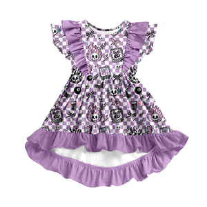 Vestido de Niña con Mangas con Volantes de Tela de Seda, Vestido Infantil con Estampado Personalizado - Product Image 5