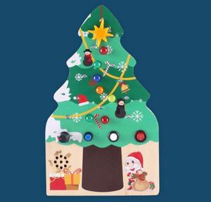 2026 Fine Motor Sensory Training for Children - Switch On/off <b>LED</b> Busy Board Christmas <b>Tree</b>, an Educational Wooden Busy Board - Product Image 2