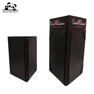 Porte-menu triangulaire à 3 panneaux, support de présentation de table, couverture de menu en cuir pour <span class=keywords><strong>restaurant</strong></span> - Product Image 4